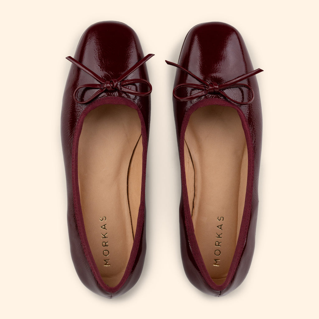 Luciana Bailarina Vino Charol – Morkas | The Shoe Atelier