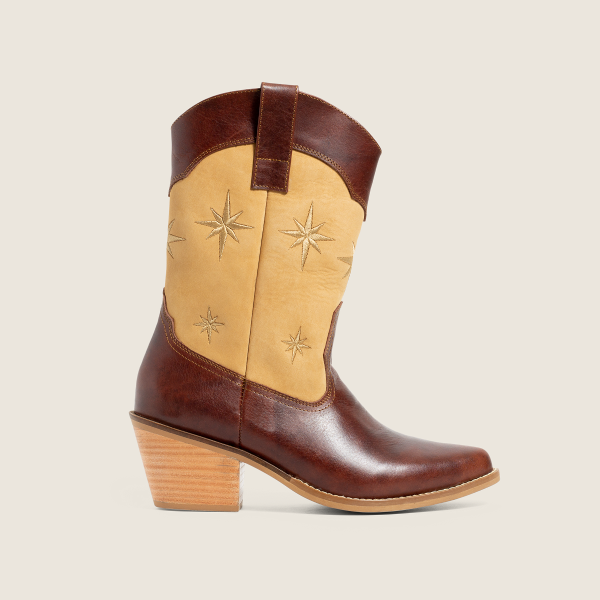 Bota Alta de Piel Julia Café