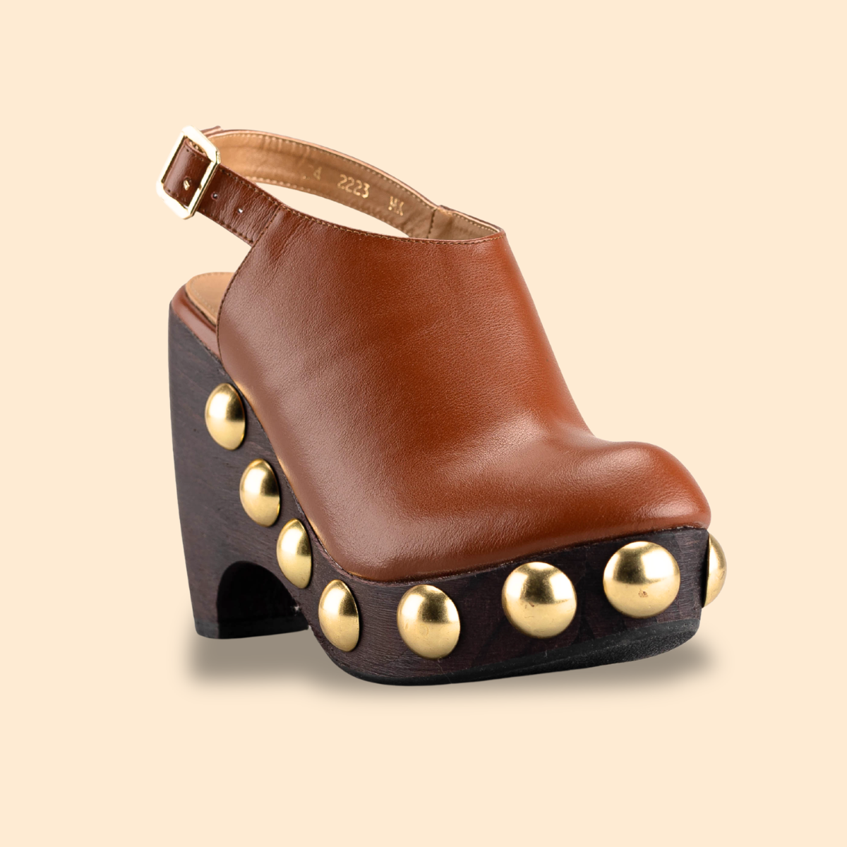 Ariadna Tan Clogs de Madera
