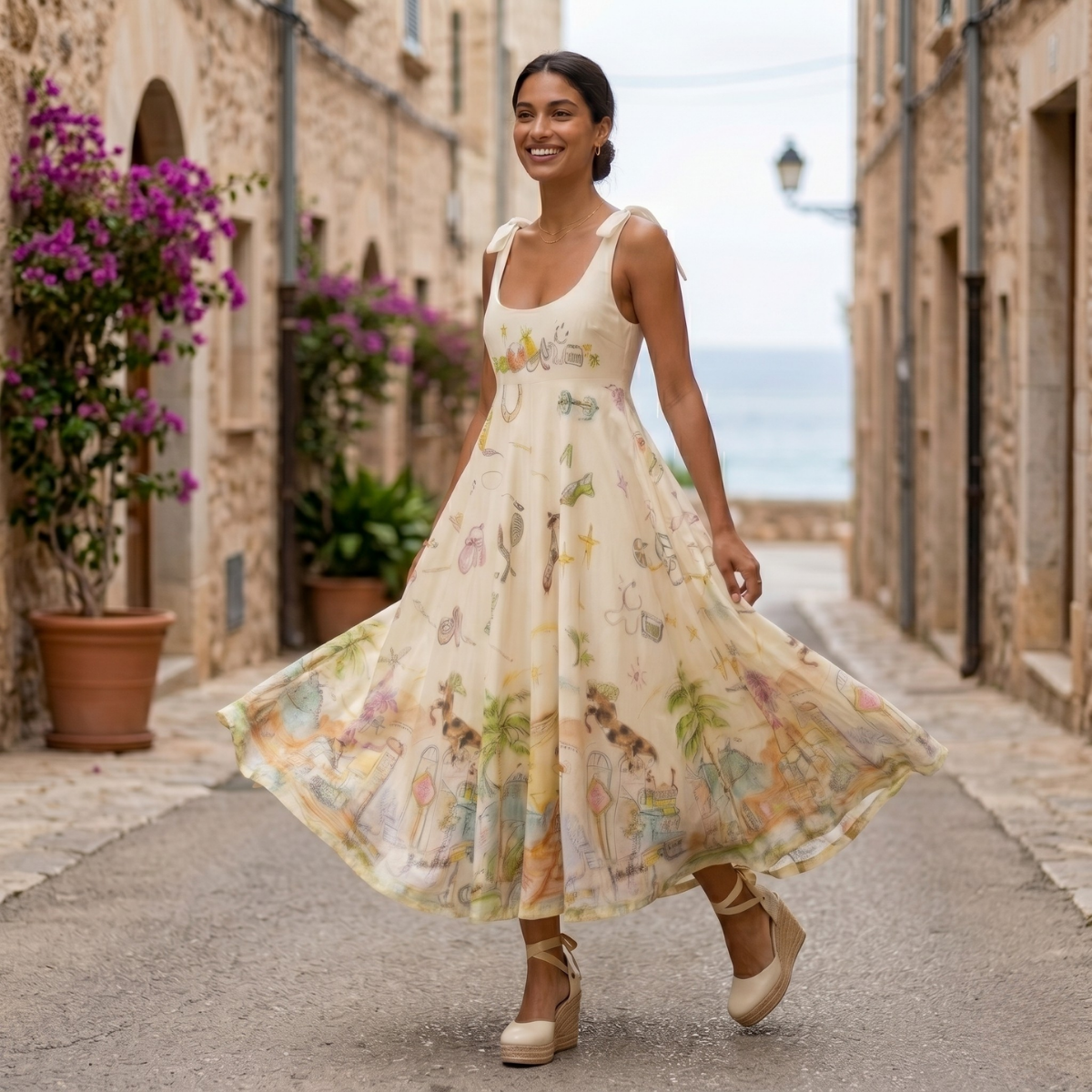 Vestido Estampado Amarillo