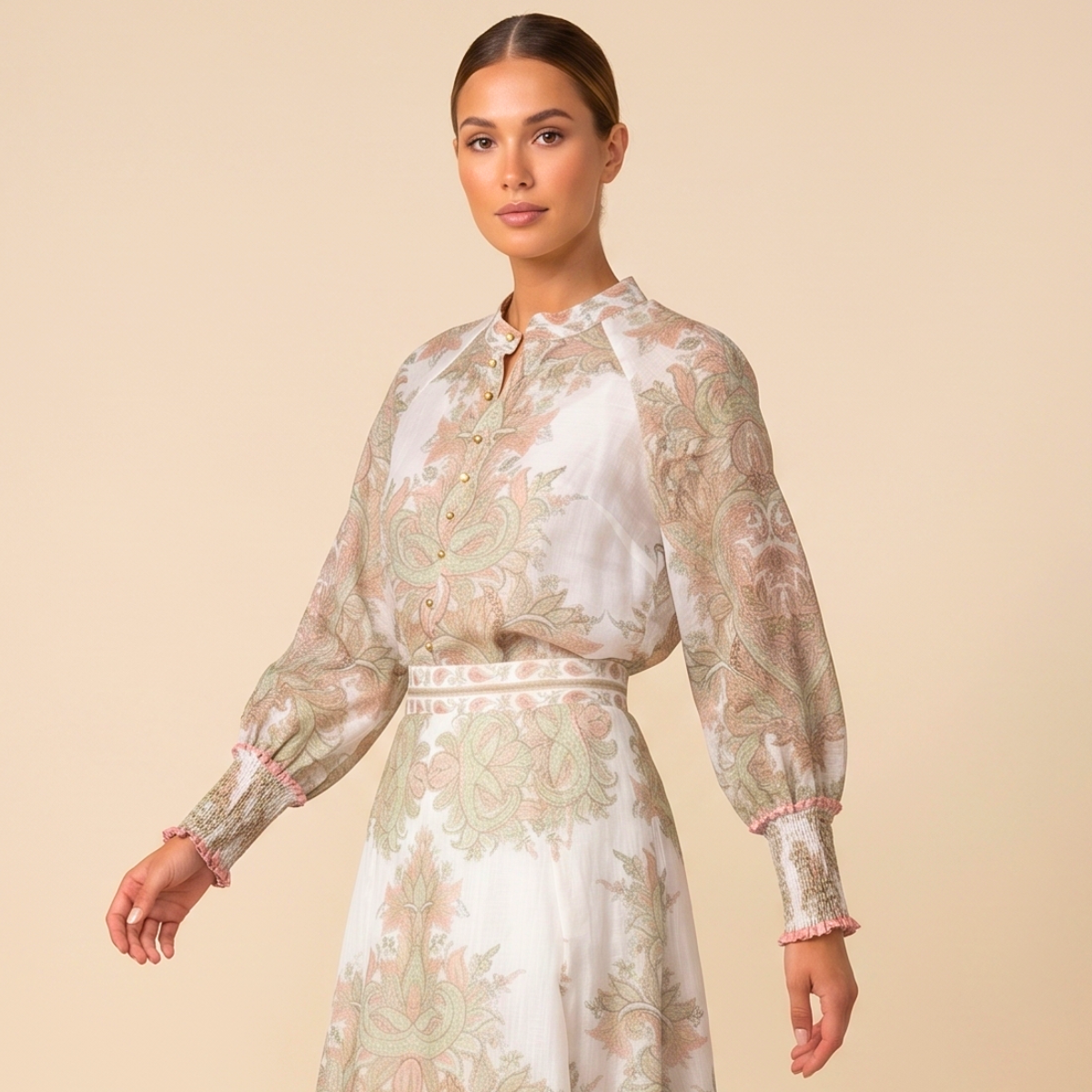 Set Falda Estampada Cafe