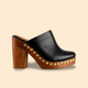 Claudia Negro Clogs de Madera