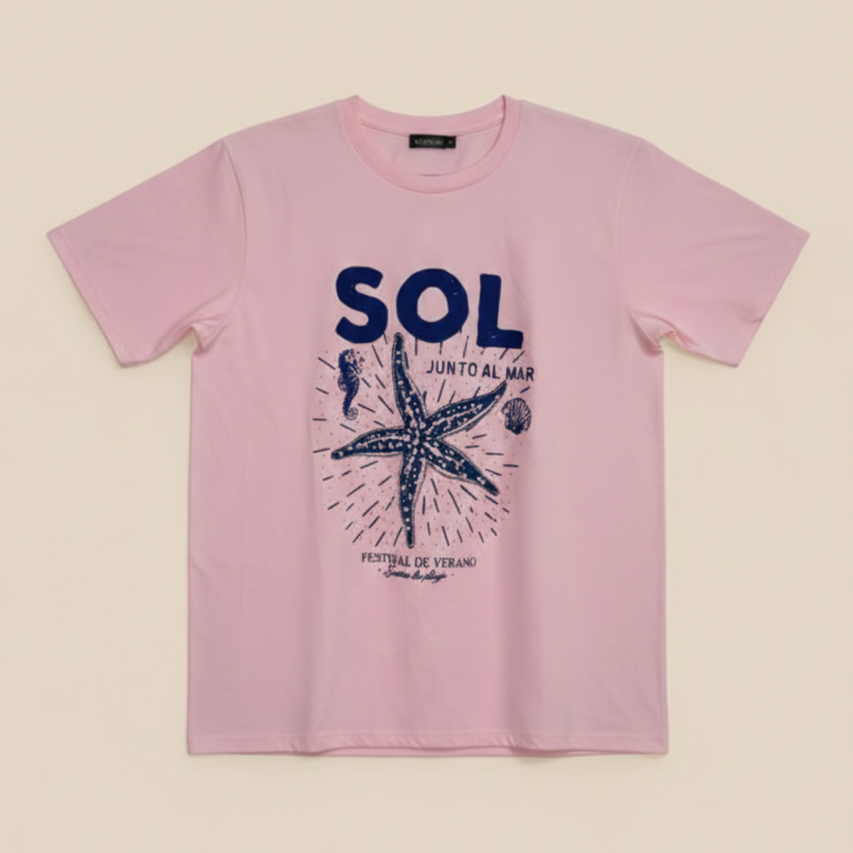 T-Shirt Rosa estampada de algodón oversized femenina -  Estrella