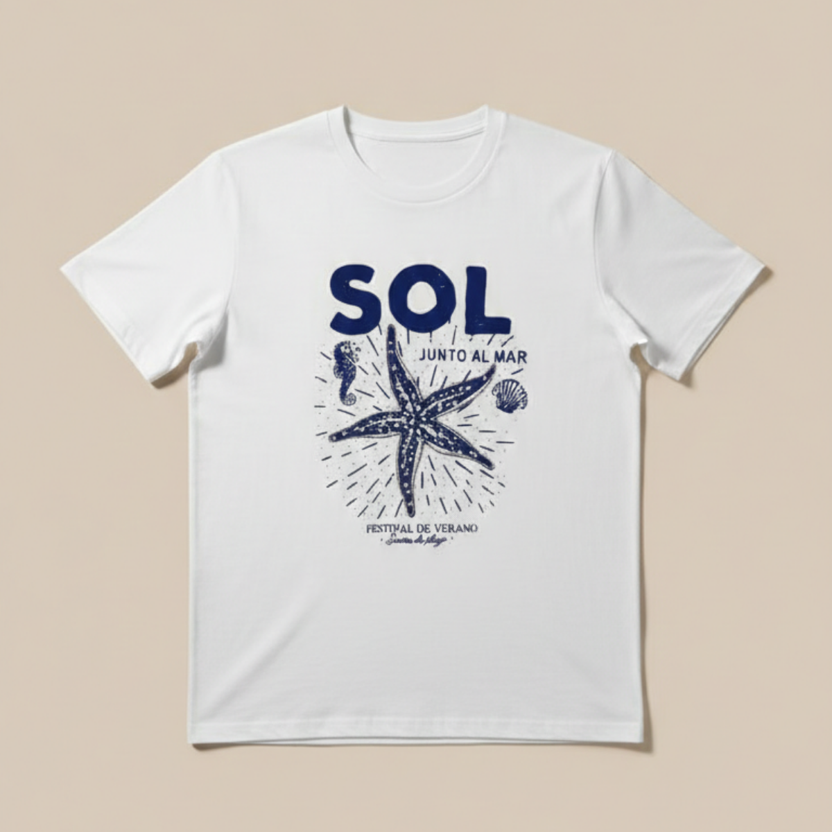 T-Shirt Blanco estampada de algodón oversized femenina -  Estrella