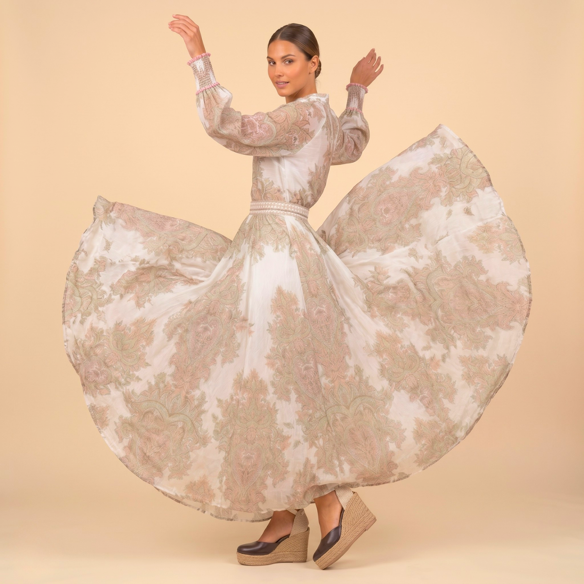 Set Falda Estampada Cafe