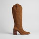 Domenica Bota Alta Gamuza Canela